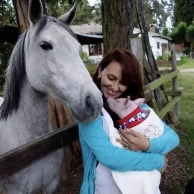 Juliana Castañeda Turner at Juliana's Animal Sanctuary, the first farm animal sanctuary in Colombia and South America
