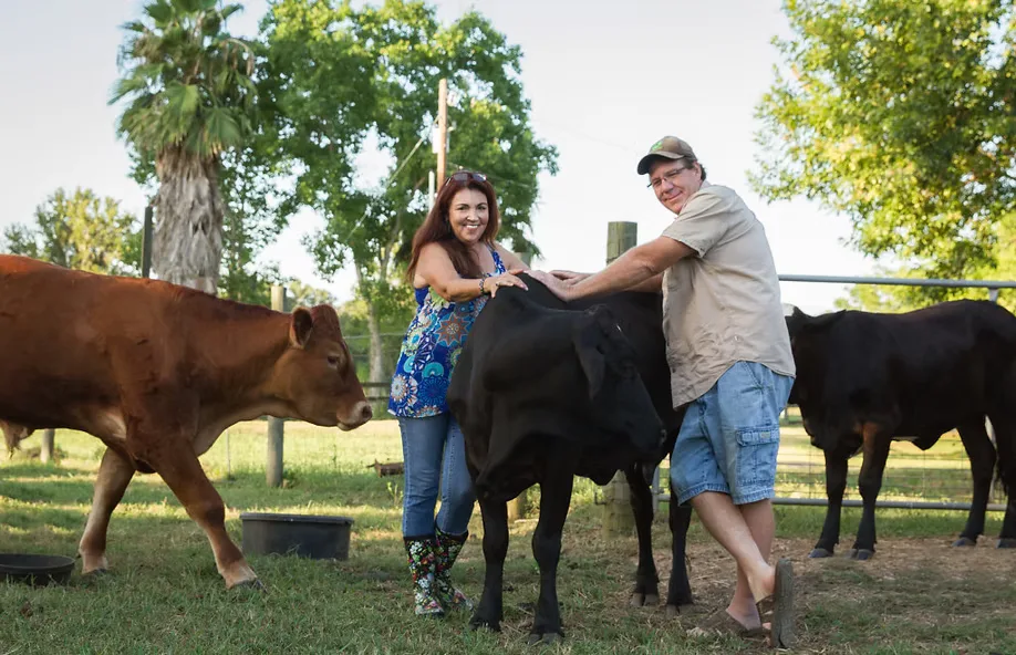 Renee and Tommy, former Texas ranchers, now caring for rescued farm animals at Rowdy Girl Sanctuary